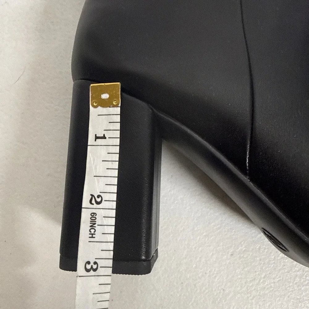 A New Day Black mid heel Dress Boots Womens size 7.5 Knee high